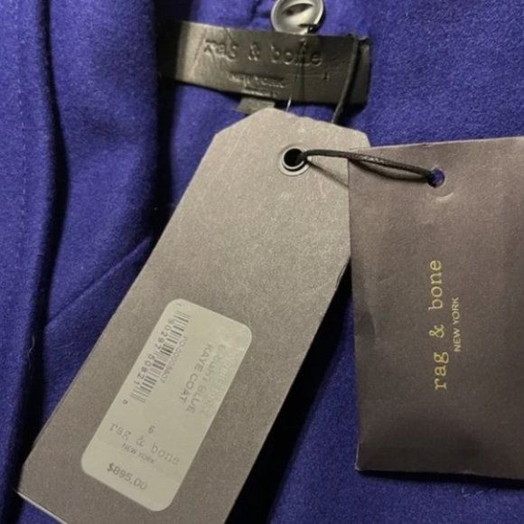 Rag & Bone blue Kaye Wool convertible coat size 6 NWT - Picture 7 of 11